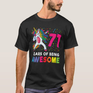 T-shirt 71E Anniversaire Dabbing Unicorn Party Don 71 Ans