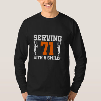 T-shirt 71e Anniversaire Tennis 71 Ans Joueur De Tennis Bi