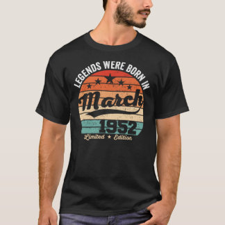 T-shirt 71E Anniversaire vintage Légendes Nées Le 1Er Mars