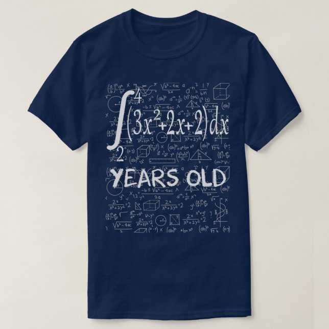 T-shirt 72e anniversaire 72 ans maths geek intégral (Design devant)
