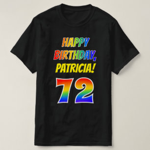 T-shirt 72e anniversaire — Bold, Fun, Rainbow 72, Nom pers