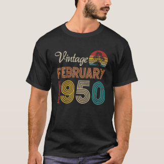 T-shirt 72E Anniversaire Cadeaux Vintage Février 1950 72 A