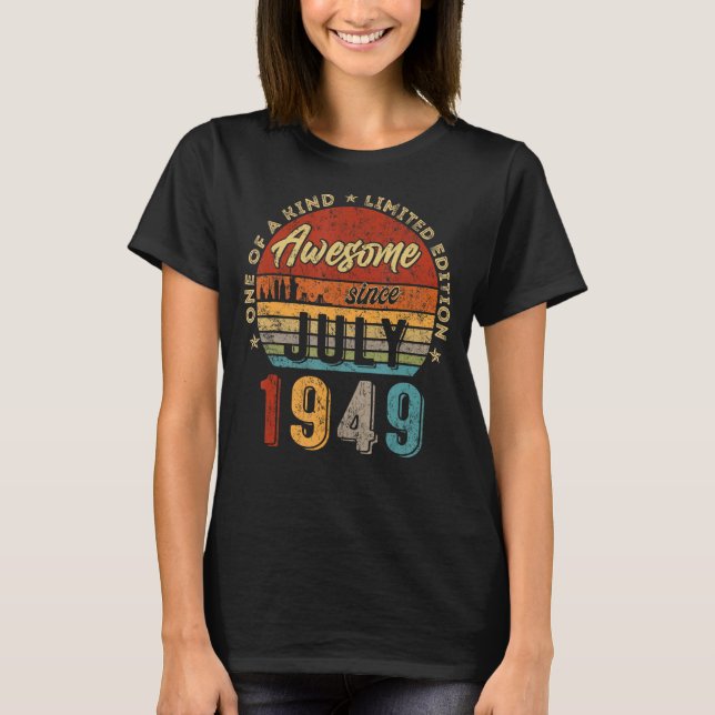 T-shirt 74 ans Awesome depuis juillet 1949 74e Anniversair (Devant)