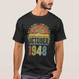 T-shirt 74 Ans Vintage Octobre 1948 74e Anniversaire Moi