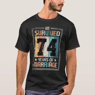 T-shirt 74th Wedding Anniversary 74 Years Match Couples Hu