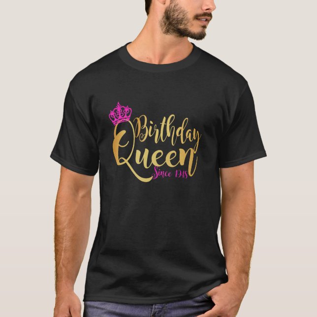 T-shirt 75 ans 75e anniversaire Reine depuis 1948 Couronne (Devant)