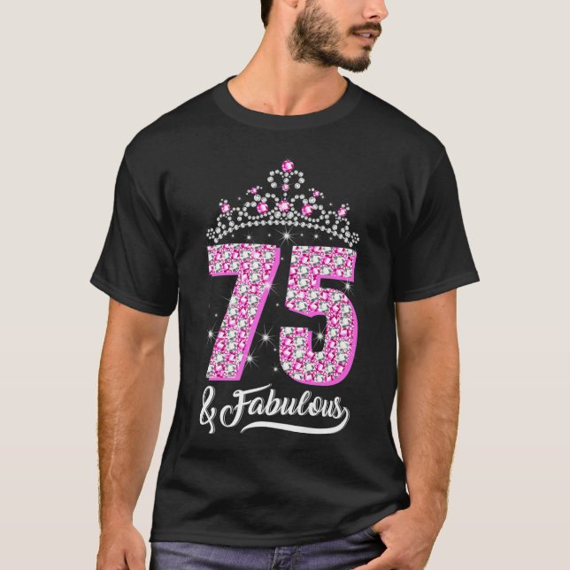 T-shirt 75 et fabuleux 75e anniversaire Diamond Crown Cade (Devant)