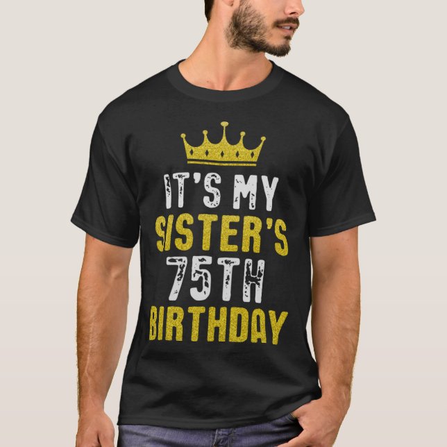 T-shirt 75e Anniversaire De La Couronne Jaune Pour Soeur D (Devant)