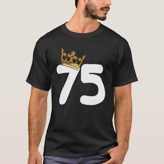 T-shirt 75e anniversaire de la fête familiale Couronne 75e (Devant)