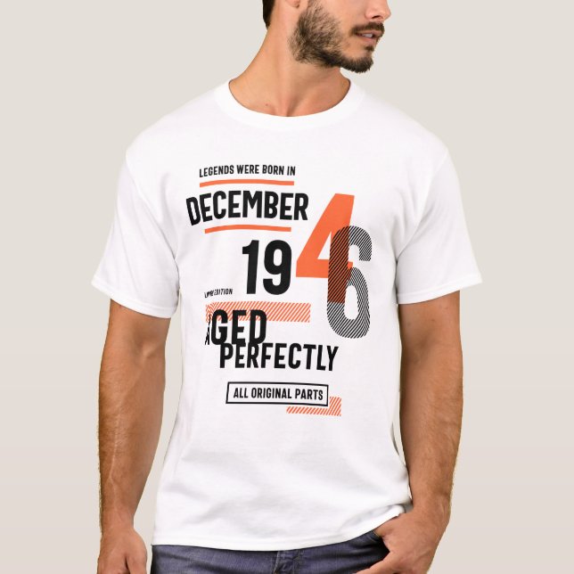 T-shirt 75e Anniversaire Légendes Sont Nées En Décembre 19 (Devant)