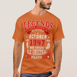 T-shirt 75e Anniversaire Tee Legends Né En Octobre 1947 75