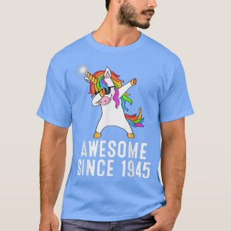 T-shirt 76e anniversaire, licorne dab, Awesome depuis 1945