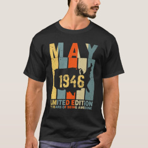 T-shirt 76e anniversaire mai 1946 76 ans d'être génial