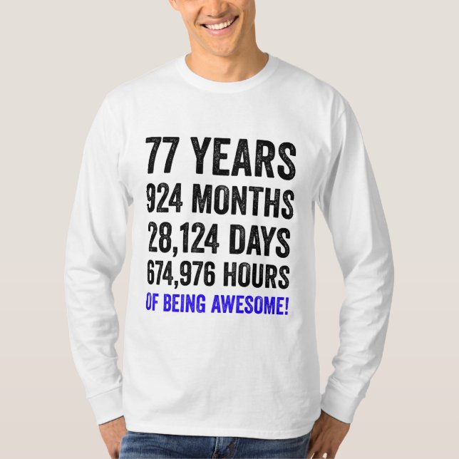 T-shirt 77e anniversaire // Compte à rebours pour l’annive (Devant)