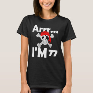 T-shirt 77e anniversaire Pirate Skull 77 ans Anniversaire
