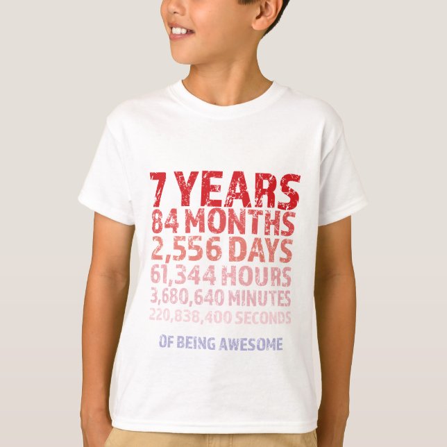 T-shirt 7-84 mois - Devise de conception d'anniversaire po (Devant)
