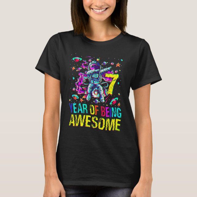 T-shirt 7 Anniversaire Année D'Être Un Excellent Astronaut (Devant)