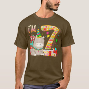 T-shirt 7 Anniversaire Llama I'm Girl Thème 7ème Anniversa