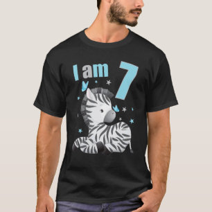 T-shirt 7 Ans 7 Anniversaire Tenue Garçon Fille Zebra 1