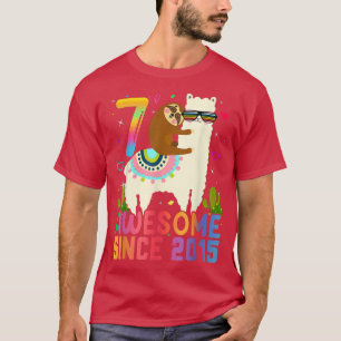 T-shirt 7 Ans Awesome depuis 2015 7e Anniversaire Cadeaux 
