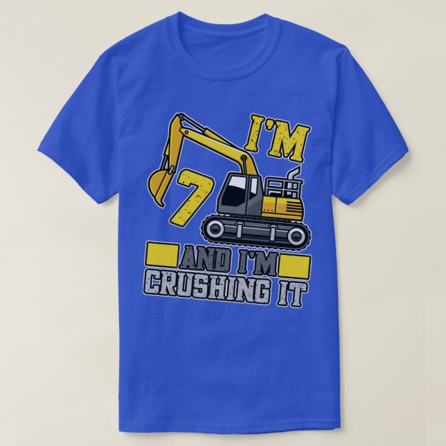 T-shirt 7 ans Crushing It Construction Camion 7th Birt (Design devant)