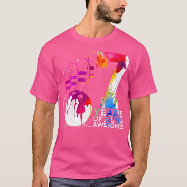 T-shirt 7 Ans D'Être Un Bowling Awesble 7E Anniversaire (Devant)