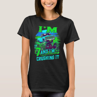 T-shirt 7 Ans Grossissant It Monster Truck 7e Anniversaire