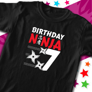T-shirt 7 Ans Ninja Party Stars Enfants 7e anniversaire