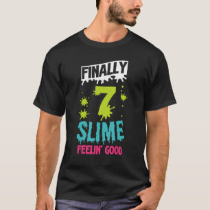T-shirt 7 Ans Slime Si Extrait Vert Bleu Slime Naissance