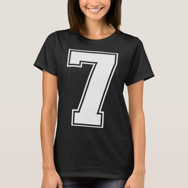 T-shirt 7 Number Seven Team Sports Graphic Varsity Matchin (Devant)