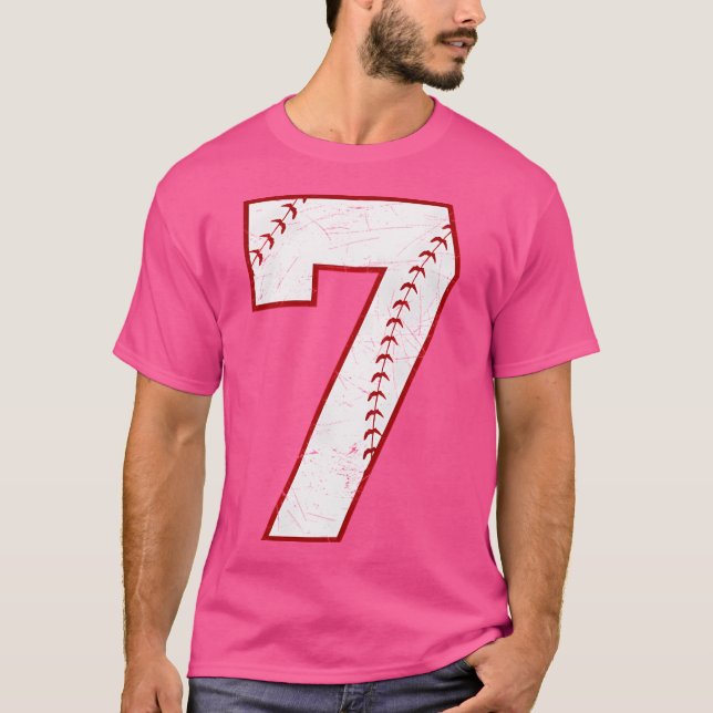 T-shirt 7 Numéro spécial du baseball blanc (Devant)