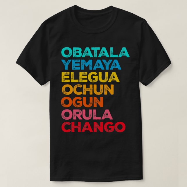 T-shirt 7 Sept puissances africaines Orisha Santeria Cuba  (Design devant)