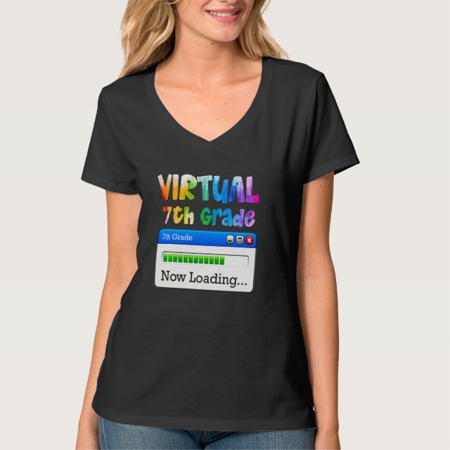T-shirt 7e année virtuelle 7e année Chargement en cours ve (Devant)