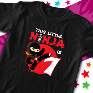 T-shirt 7e anniversaire 7 année Enfants Party Little Ninja