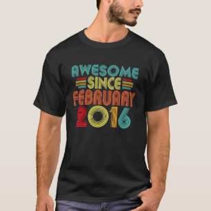 T-shirt 7e anniversaire Awesome depuis février 2016 Retro