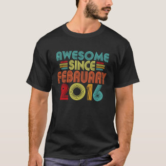 T-shirt 7e anniversaire Awesome depuis février 2016 Retro