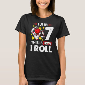 T-shirt 7e anniversaire Boys Bowling C'est comment je roul