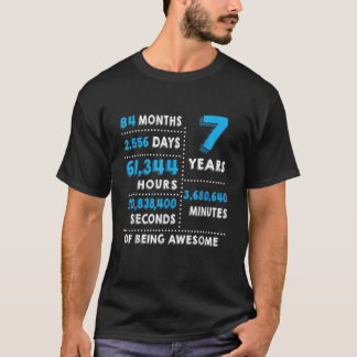 T-shirt 7e anniversaire Cadeau 7 ans être génial Tee