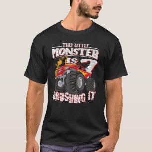 T-shirt 7e anniversaire Enfants Ce petit monstre Camion