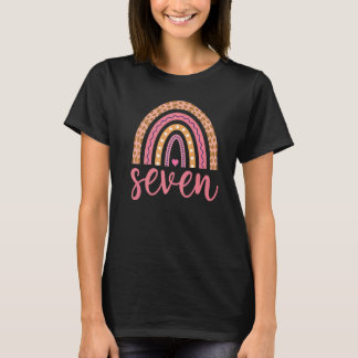 T-shirt 7e anniversaire Fille Sept ans Anniversaire arc-en