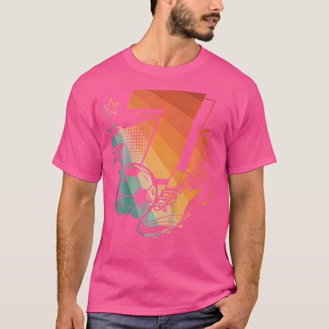 T-shirt 7E Anniversaire Garçon Football Joueur Football 7  (Devant)