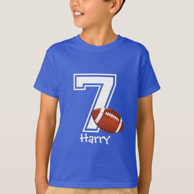 T-shirt 7e anniversaire garçon personnalisé-3 (Devant)