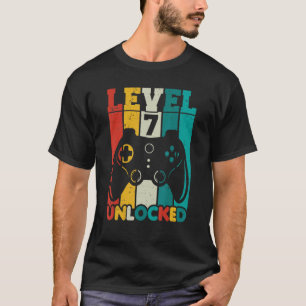 T-shirt 7e anniversaire Garçons 7 ans vieux niveau 7 vide