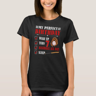 T-shirt 7e anniversaire joueur de baseball garçon de sept 