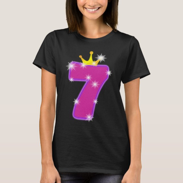 T-shirt 7e anniversaire Princesse 7 anniversaire Sept ans (Devant)