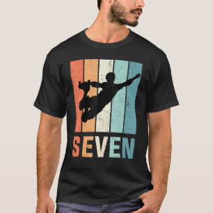 T-shirt 7e anniversaire Retro Roller Patins Garçons Fille 