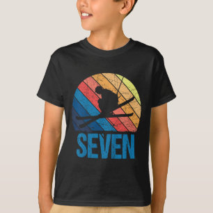 T-shirt 7e anniversaire Retro Ski Ski 7 ans Garçons Fille