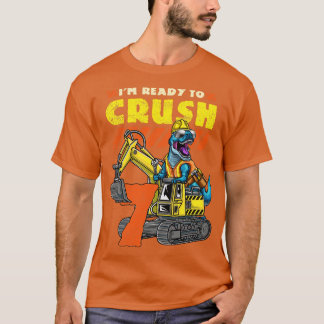 T-shirt 7e anniversaire T Rex Excavateur 1