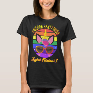 T-shirt 7e anniversaire Unicorn Party Mood Magique Fabulou