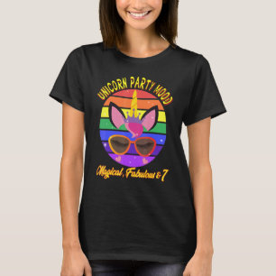 T-shirt 7e anniversaire Unicorn Party Mood Magique Fabulou
